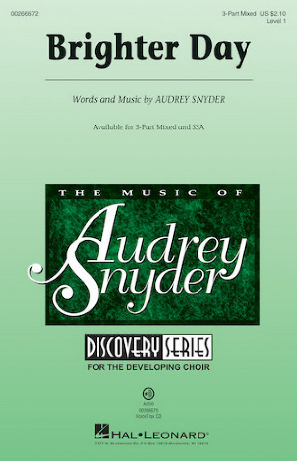 Audrey Snyder, Brighter Day&nbsp;&nbsp;3-Part Choir&nbsp;&nbsp;Chorpartitur