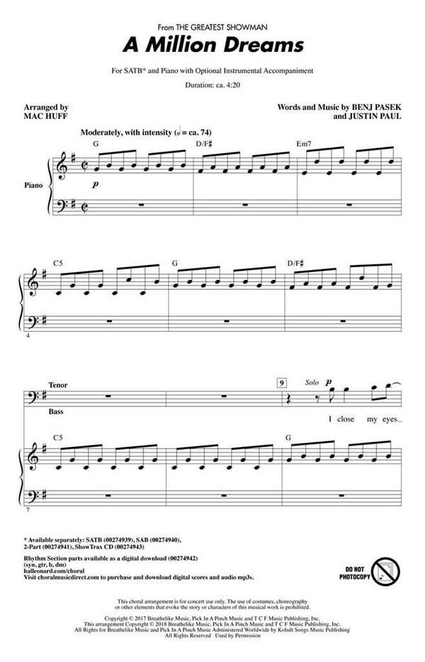 A Million Dreams&nbsp;&nbsp;Chor&nbsp;&nbsp;CD