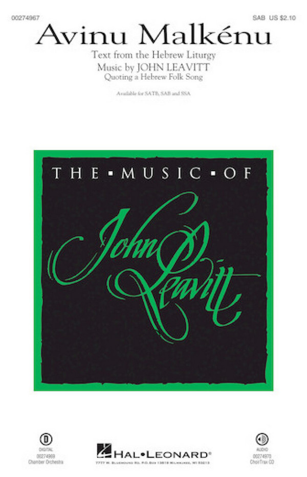 Avinu Malkénu&nbsp;&nbsp;SAB&nbsp;&nbsp;Chorpartitur