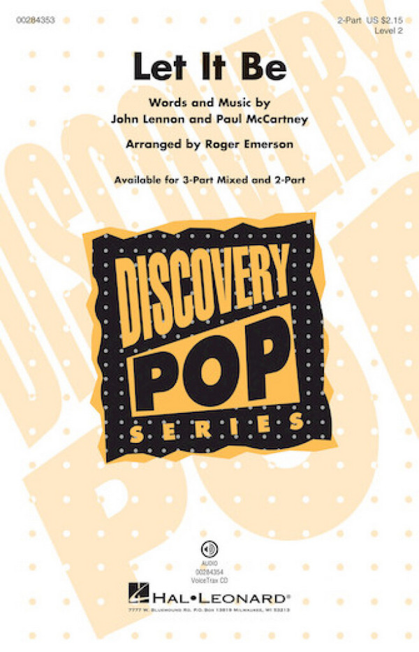 Let It Be&nbsp;&nbsp;for 2-part choir and piano&nbsp;&nbsp;choral score