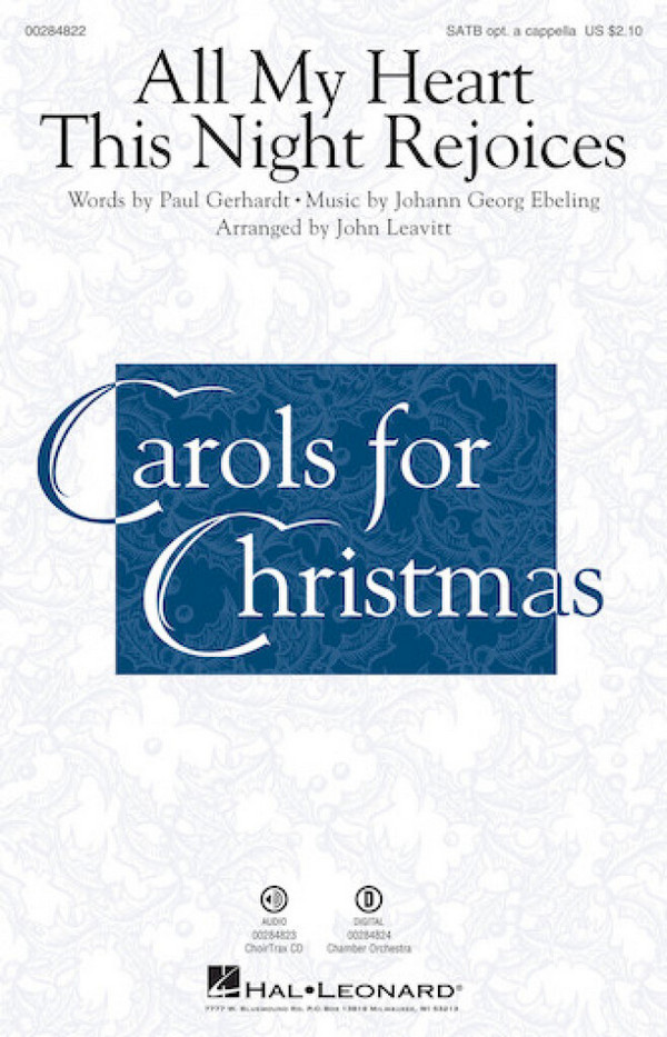 All My Heart This Night Rejoices&nbsp;&nbsp;for mixed choir a cappella&nbsp;&nbsp;choral score