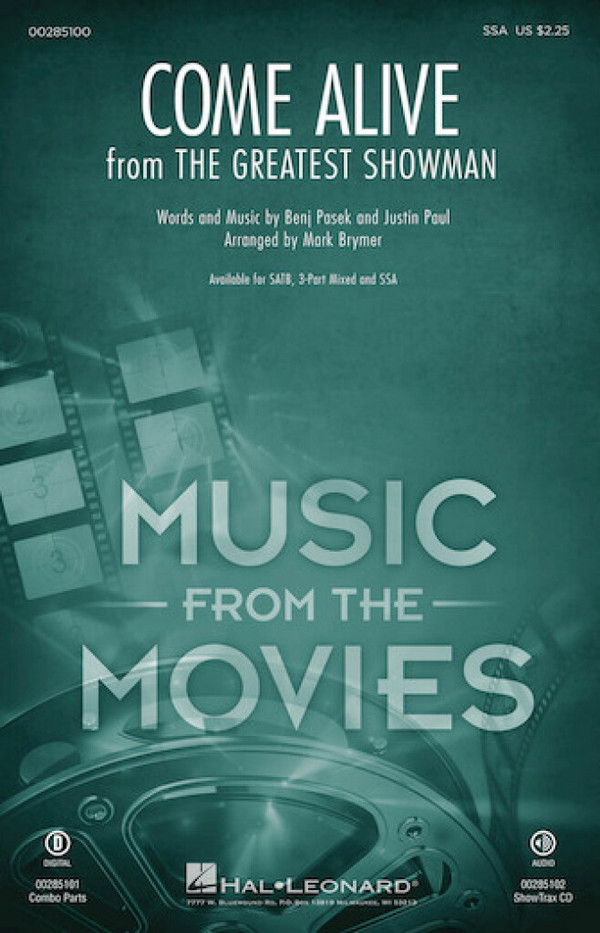 Benj Pasek_Justin Paul, Come Alive&nbsp;&nbsp;SSA&nbsp;&nbsp;Chorpartitur