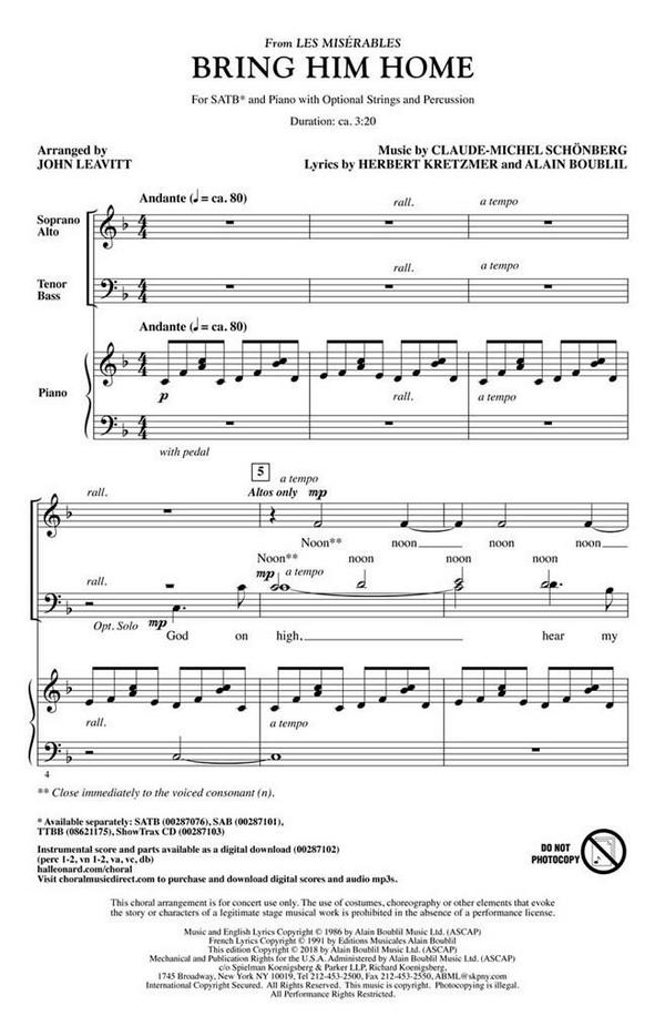 Alain Boublil_Claude-Michel Schönberg_Herbert Kretzmer, Bring Him Home&nbsp;&nbsp;ShowTrax CD&nbsp;&nbsp;CD