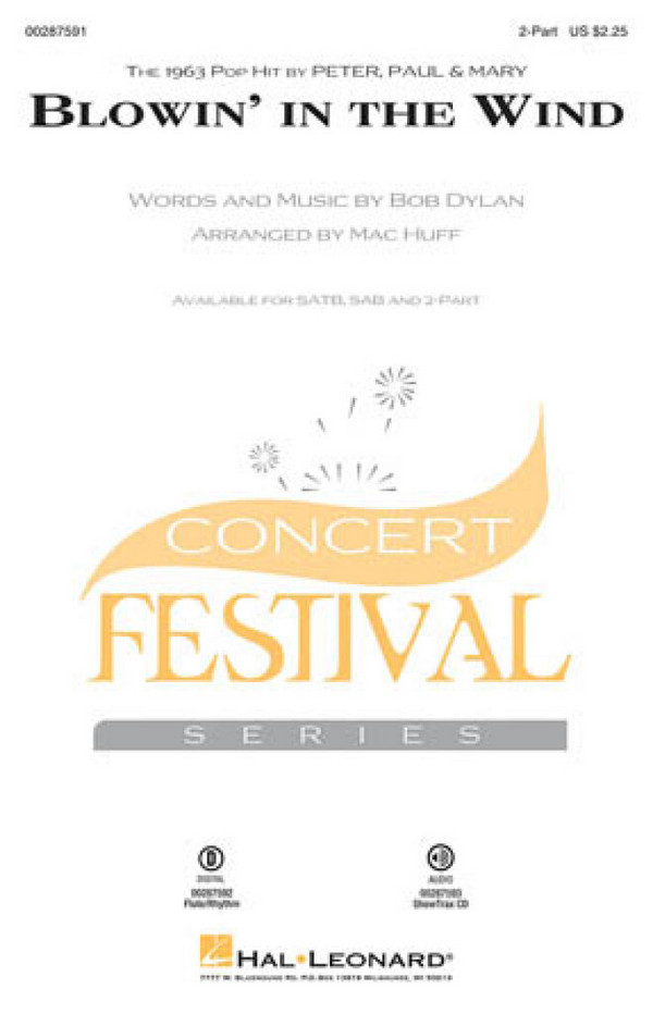 Blowin' in the Wind&nbsp;&nbsp;2-Part Choir&nbsp;&nbsp;Chorpartitur