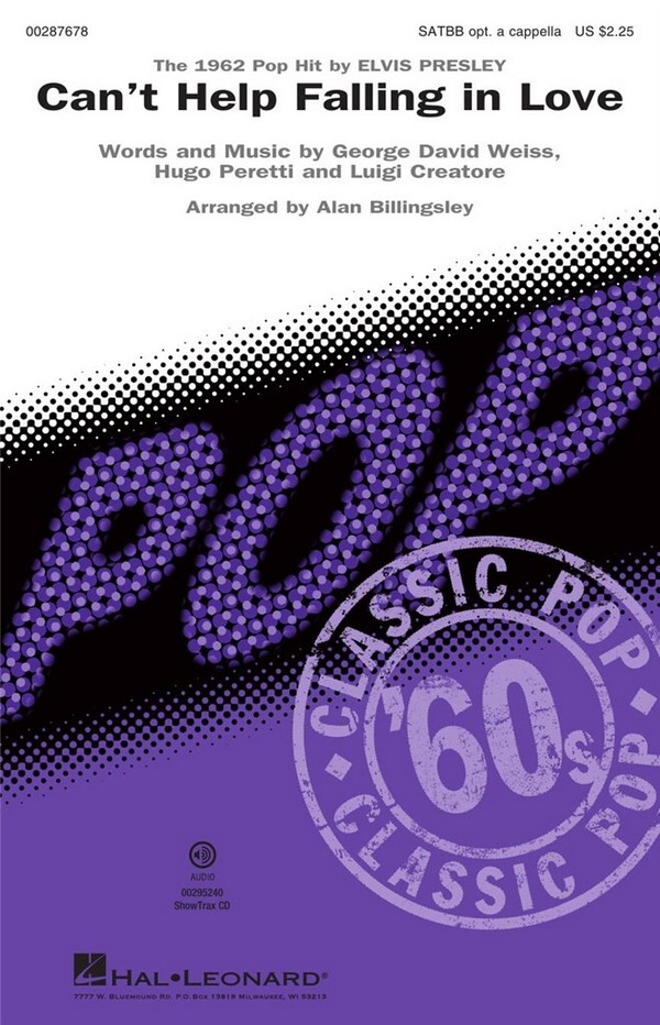 Can't Help Falling in Love&nbsp;&nbsp;SATBB opt. a Cappella&nbsp;&nbsp;Chorpartitur