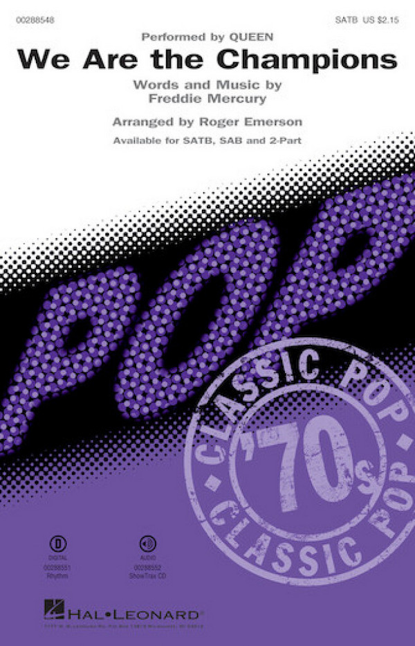 We Are the Champions&nbsp;&nbsp;for mixed chorus and piano&nbsp;&nbsp;score