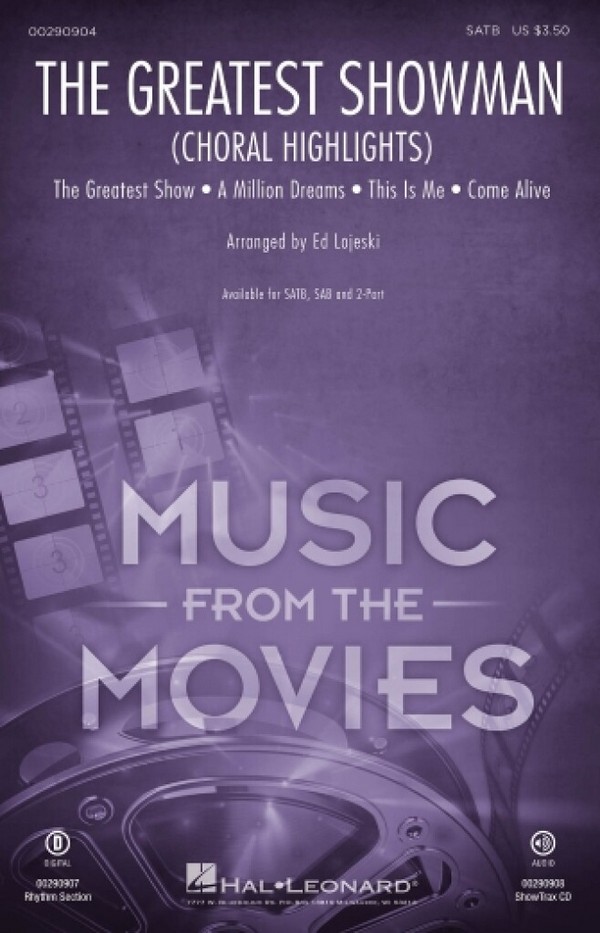 The Greatest Showman  for mixed chorus and piano  vocal score