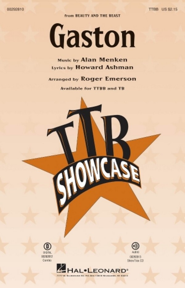 Alan Menken_Howard Ashman, Gaston&nbsp;&nbsp;TTBB&nbsp;&nbsp;Chorpartitur