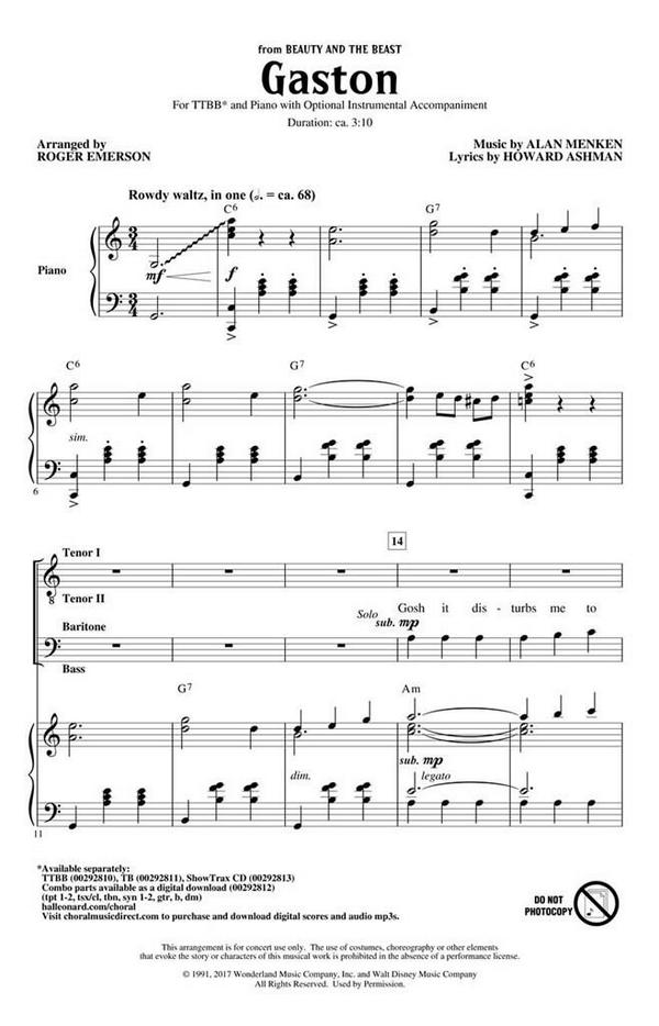 Alan Menken_Howard Ashman, Gaston&nbsp;&nbsp;ShowTrax CD&nbsp;&nbsp;CD