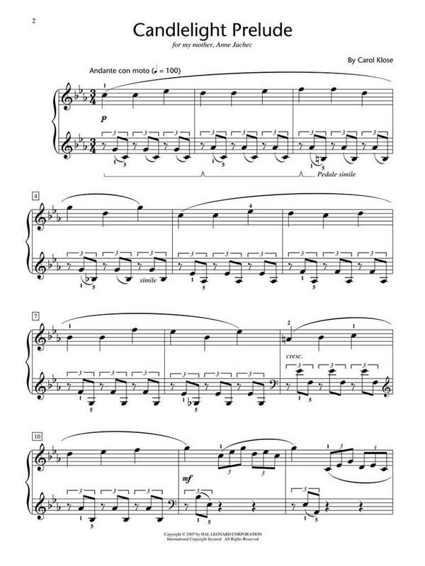 Carol Klose, Candlelight Prelude&nbsp;&nbsp;Klavier&nbsp;&nbsp;Buch