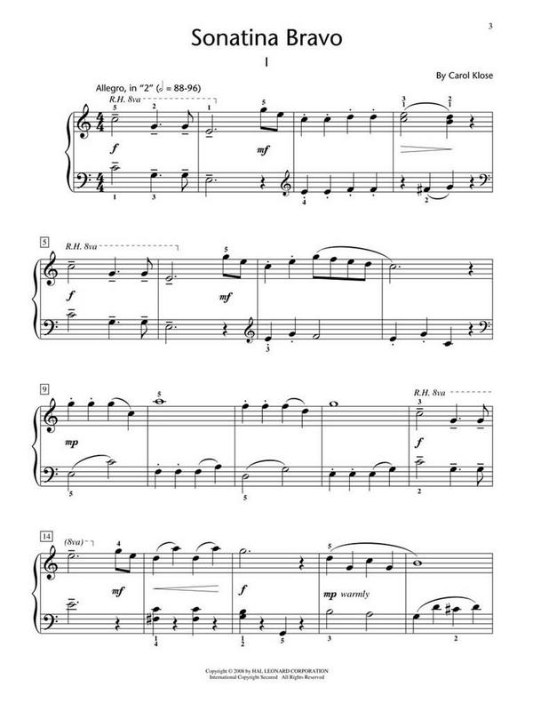 Carol Klose, Sonatina Bravo&nbsp;&nbsp;Klavier&nbsp;&nbsp;Buch