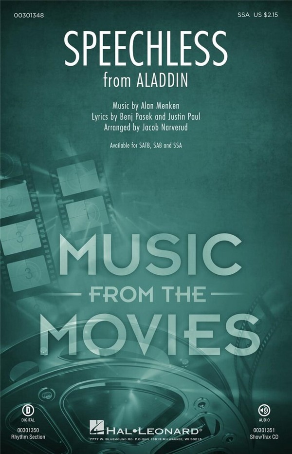 Alan Menken, Speechless (from Aladdin)&nbsp;&nbsp;SSA&nbsp;&nbsp;Chorpartitur