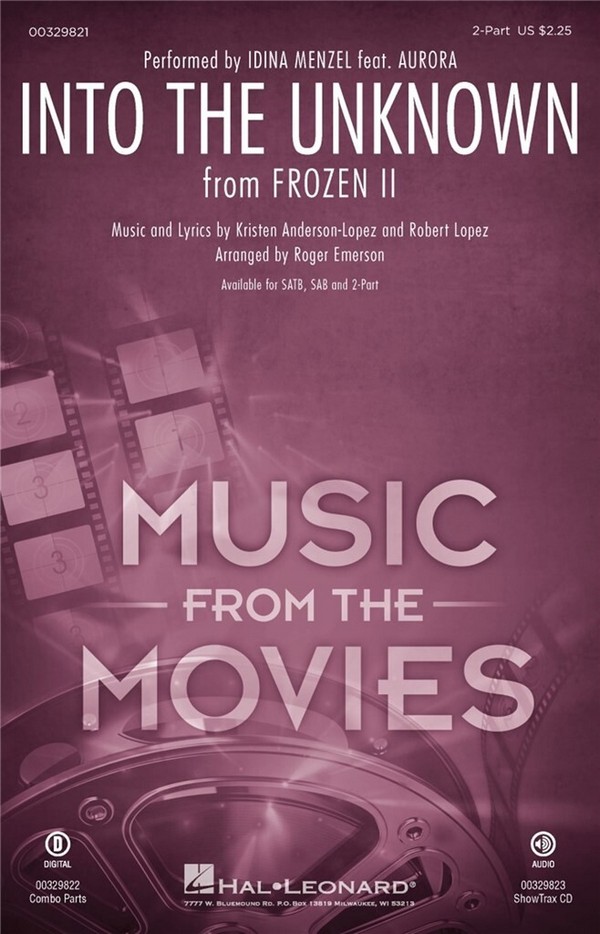 Into the Unknown from 'Frozen 2'&nbsp;&nbsp;for 2-part choir and piano&nbsp;&nbsp;score