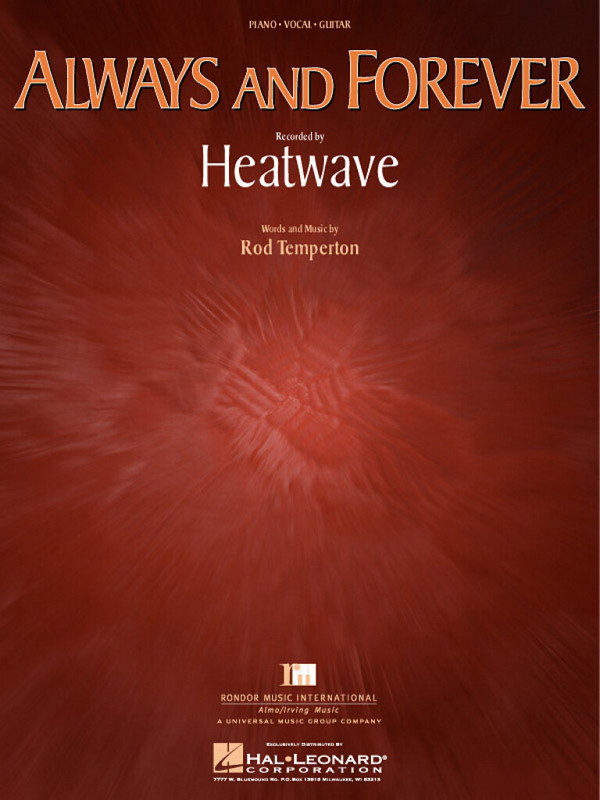 Always and Forever&nbsp;&nbsp;Piano and Vocal&nbsp;&nbsp;Blatt