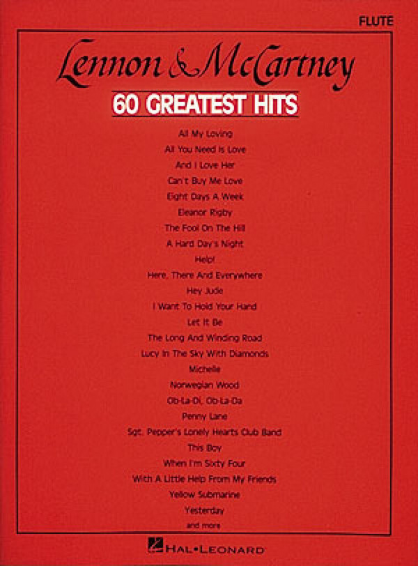 Lennon & McCartney - 60 Greatest Hits&nbsp;&nbsp;for flute&nbsp;&nbsp; 