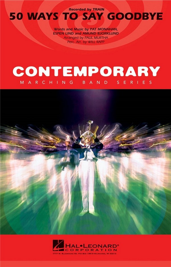 Amund Björklund_Espen Lind_Pat Monahan, 50 ways to say goodbye&nbsp;&nbsp;Marching Band&nbsp;&nbsp;Partitur + Stimmen