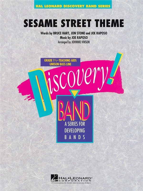 Bruce Hart_Joe Raposo_Jon Stone, Sesame Street Theme&nbsp;&nbsp;Concert Band/Harmonie&nbsp;&nbsp;Partitur