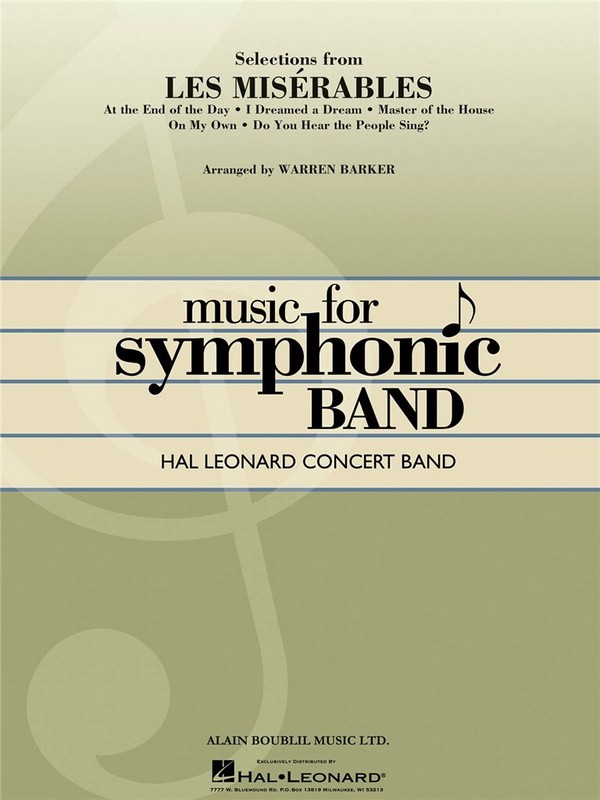 Alain Boublil_Claude-Michel Schönberg_Herbert Kretzmer_Jean-Marc Natel&nbsp;&nbsp;Concert Band&nbsp;&nbsp;Partitur + Stimmen