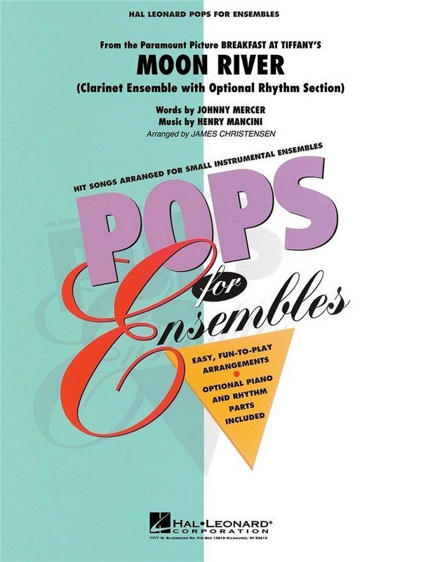 Moon River  for 4 clarinets and opt. rhythm section  score and parts