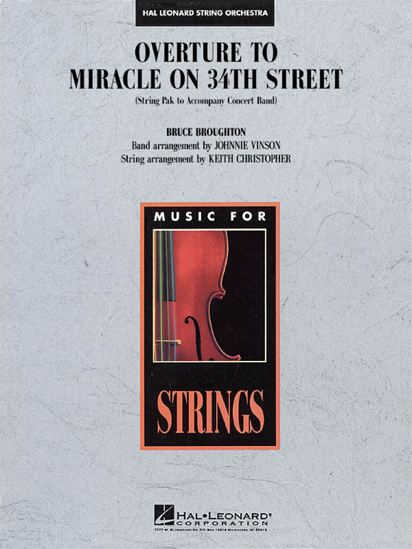 Bruce Broughton, Overture to Miracle on 34th Street&nbsp;&nbsp;Streichorchester&nbsp;&nbsp;Partitur