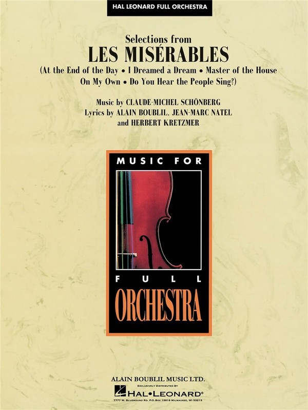 Les Miserables  for orchestra  score and parts