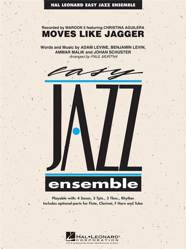 Adam Levine_Ammar Malik_Benjamin Levin_Johan Schuster, Moves like jagg&nbsp;&nbsp;Jazz Ensemble&nbsp;&nbsp;Partitur
