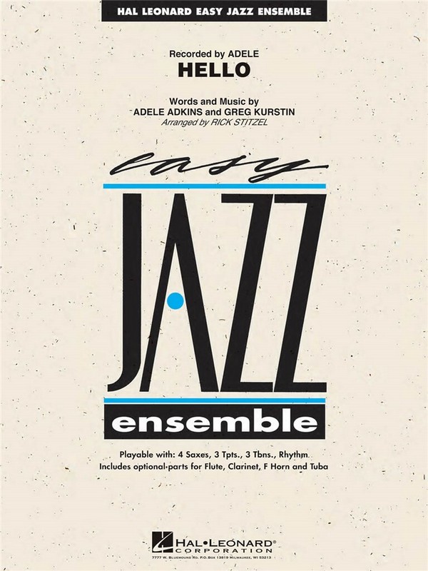 Adele Adkins_Greg Kurstin, Hello&nbsp;&nbsp;Jazz Ensemble&nbsp;&nbsp;Partitur