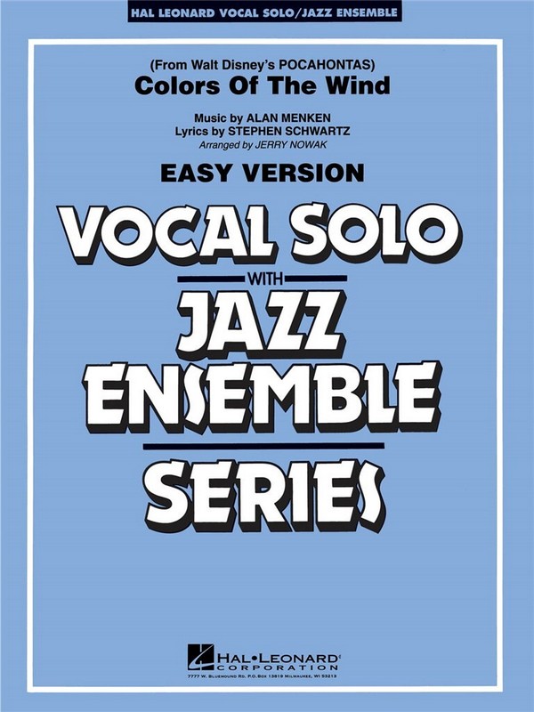 Colors of The Wind  for vocal solo and jazz ensemble  score