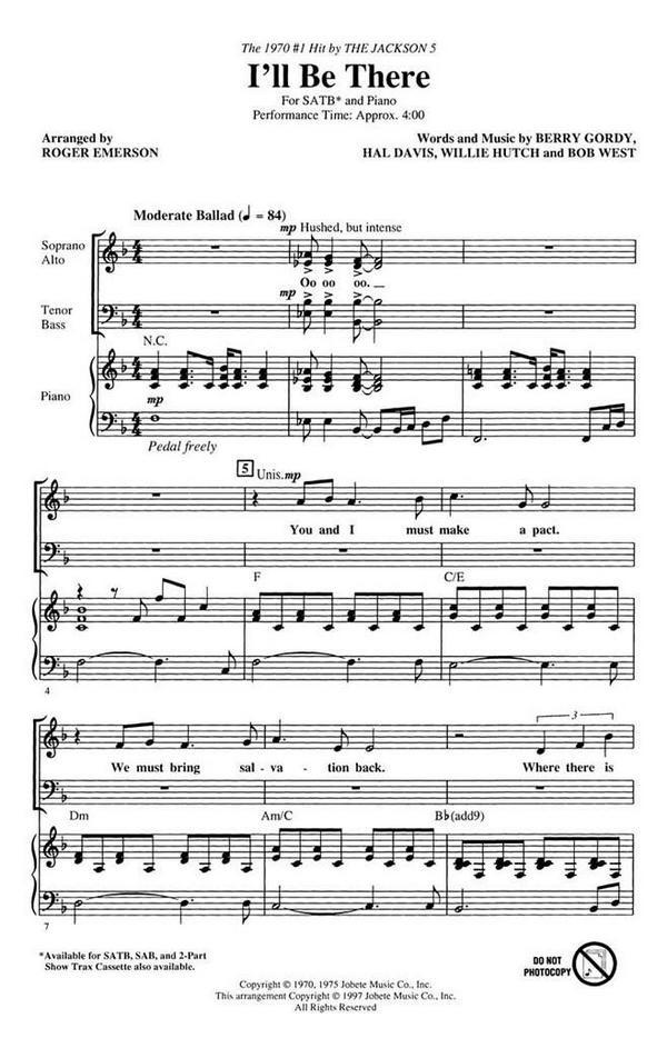 Berry Gordy_Bob West_Hal Davis_Willie Hutch, I'll be there ShowTrax CD&nbsp;&nbsp;Chor&nbsp;&nbsp;CD