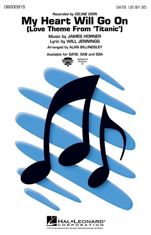 My Heart will go on&nbsp;&nbsp;for mixed choir and piano&nbsp;&nbsp;choral score