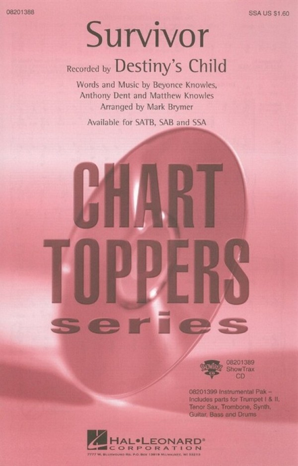 Anthony Dent_Beyoncé Knowles_Matthew Knowles, Survivor&nbsp;&nbsp;Chor&nbsp;&nbsp;Chorpartitur