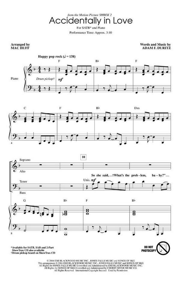 Accidentally in love&nbsp;&nbsp;SATB&nbsp;&nbsp;Chorpartitur