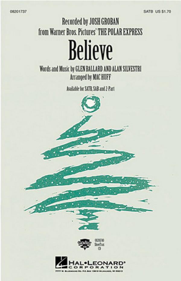 Believe&nbsp;&nbsp;2-Part Choir&nbsp;&nbsp;Chorpartitur