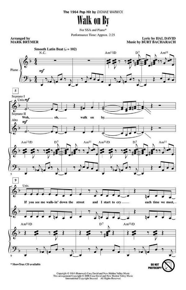 Burt Bacharach, Walk on By&nbsp;&nbsp;Chor&nbsp;&nbsp;CD