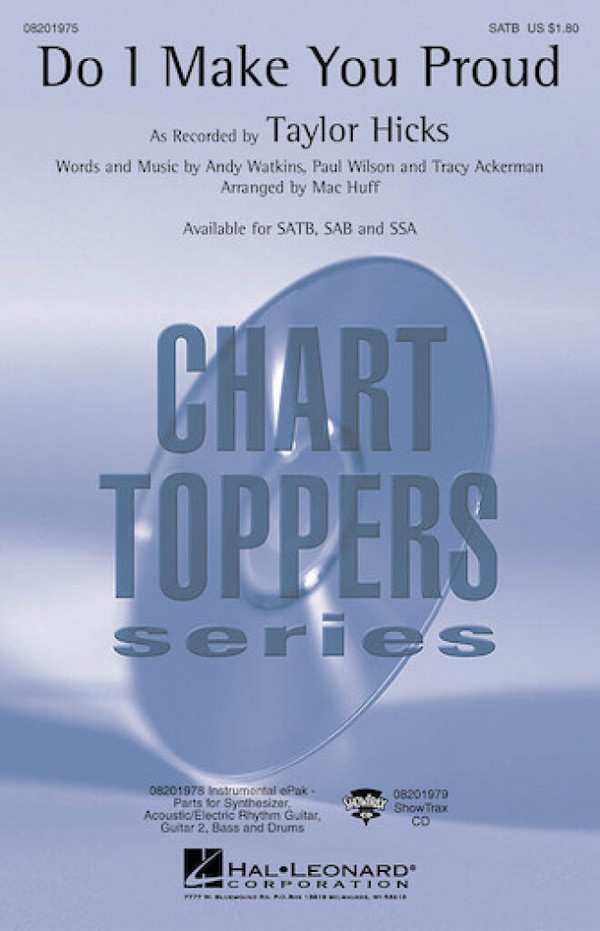 Andy Watkins, Do I Make You Proud&nbsp;&nbsp;SATB&nbsp;&nbsp;Chorpartitur