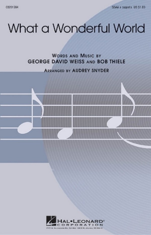 Bob Thiele_George David Weiss, What A Wonderful World (SSAA)&nbsp;&nbsp;SSAA&nbsp;&nbsp;Chorpartitur