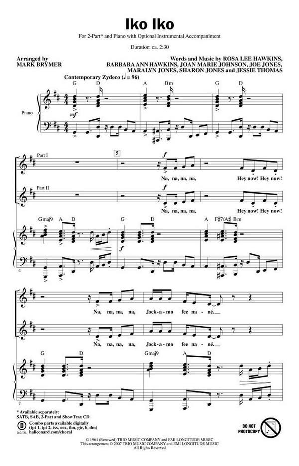 Barbara Ann Hawkins_Jessie Thomas_Joan Marie Johnson_Joe Jones_Maralyn&nbsp;&nbsp;SA and Piano&nbsp;&nbsp;Chorpartitur