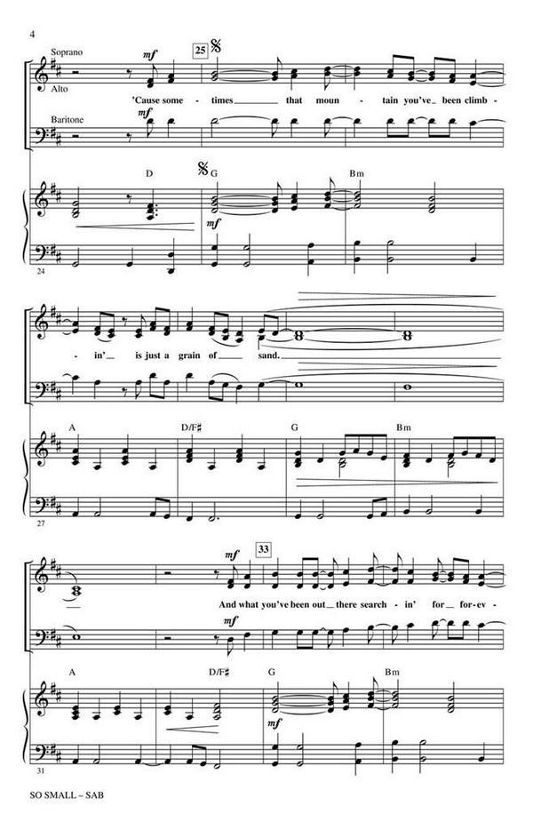 Carrie Underwood_Hillary Lindsey_Luke Laird, So Small&nbsp;&nbsp;SAB&nbsp;&nbsp;Chorpartitur