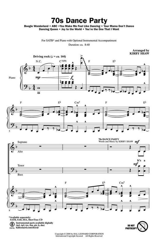 7s Dance Party&nbsp;&nbsp;SATB&nbsp;&nbsp;Chorpartitur