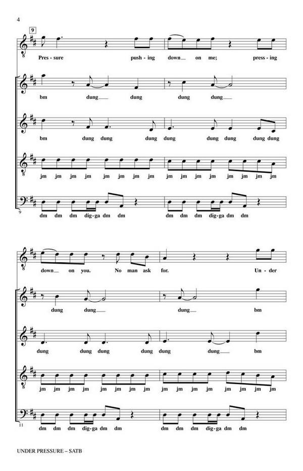 Under Pressure&nbsp;&nbsp;for mixed chorus and solo a cappella&nbsp;&nbsp;vocal score (en)
