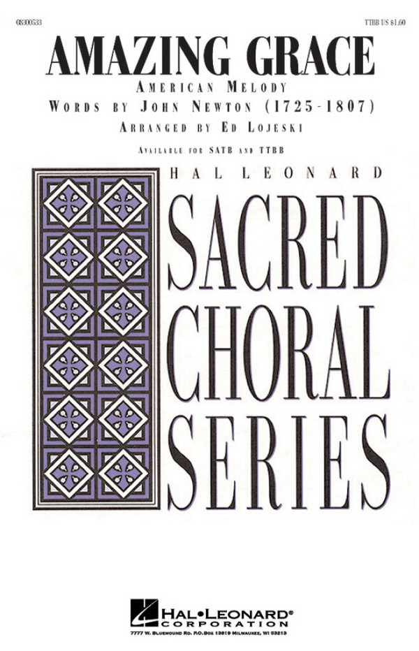 Amazing Grace&nbsp;&nbsp;for male choir and piano&nbsp;&nbsp;score