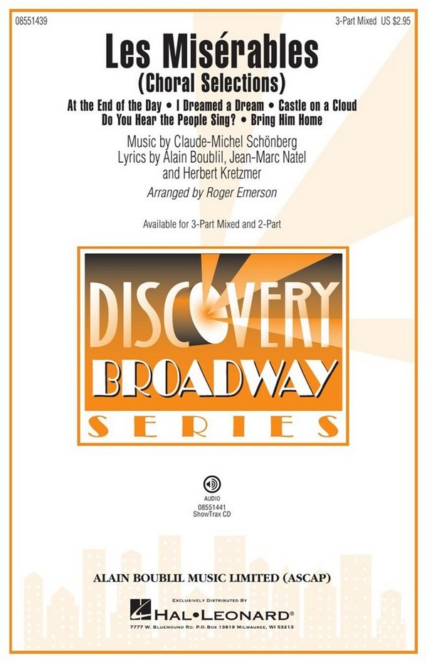 Alain Boublil_Claude-Michel Schönberg_Herbert Kretzmer_Jean-Marc Natel&nbsp;&nbsp;3-Part Choir&nbsp;&nbsp;Chorpartitur