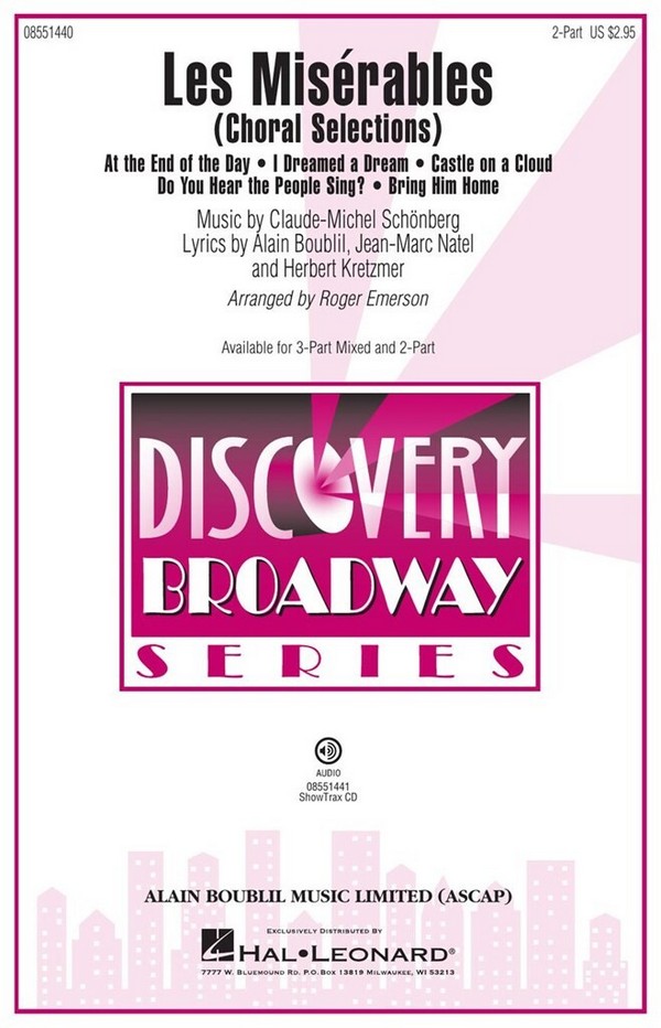 Les Misérables (choral selections)  for 2-part choir and piano  choral score