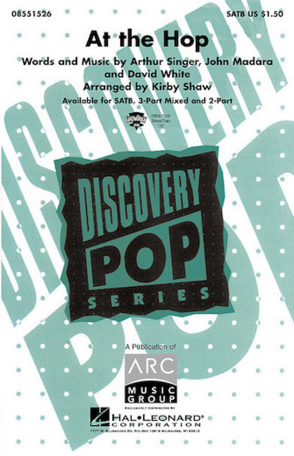 Arthur Singer_David White_John Medora, At the Hop&nbsp;&nbsp;2-Part Choir&nbsp;&nbsp;Chorpartitur