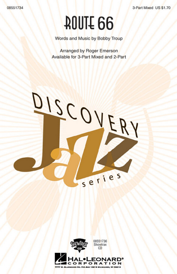 Bobby Troup, Route 66&nbsp;&nbsp;SAB and Piano&nbsp;&nbsp;Chorpartitur