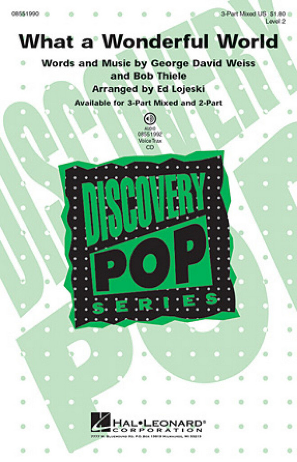 What a Wonderful World  for 2-part choir and piano  choral score