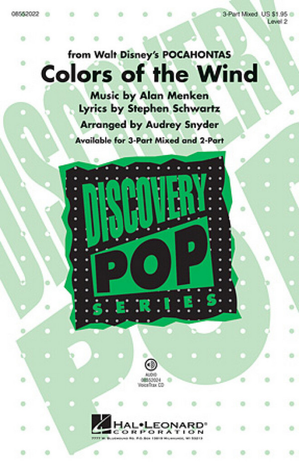  Colors of the Wind  for female choir and piano  choral score