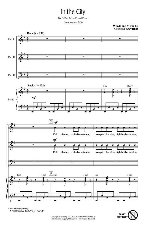 Audrey Snyder, In the City&nbsp;&nbsp;Chor&nbsp;&nbsp;CD