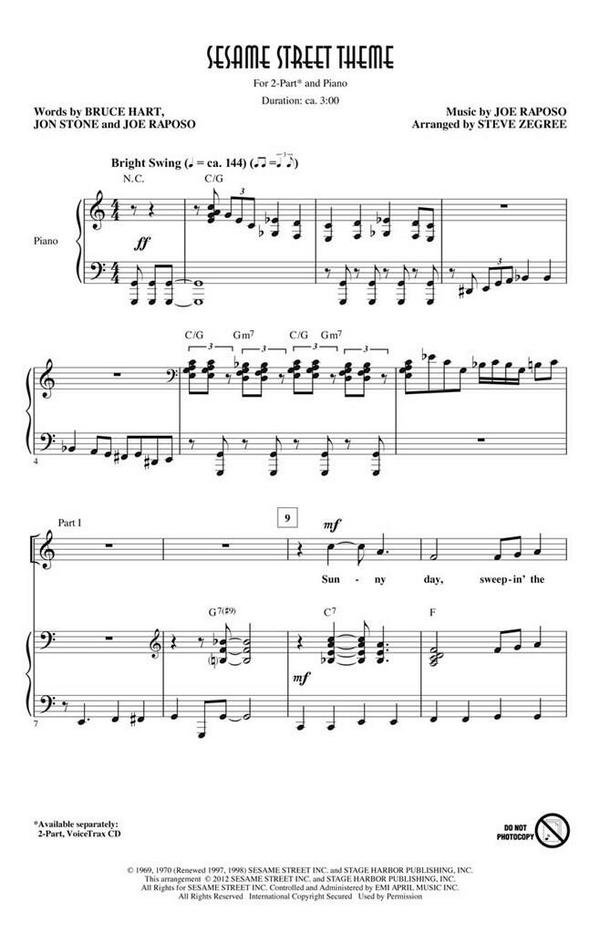 Bruce Hart_Joe Raposo_Jon Stone, Sesame Street Theme&nbsp;&nbsp;Chor&nbsp;&nbsp;CD