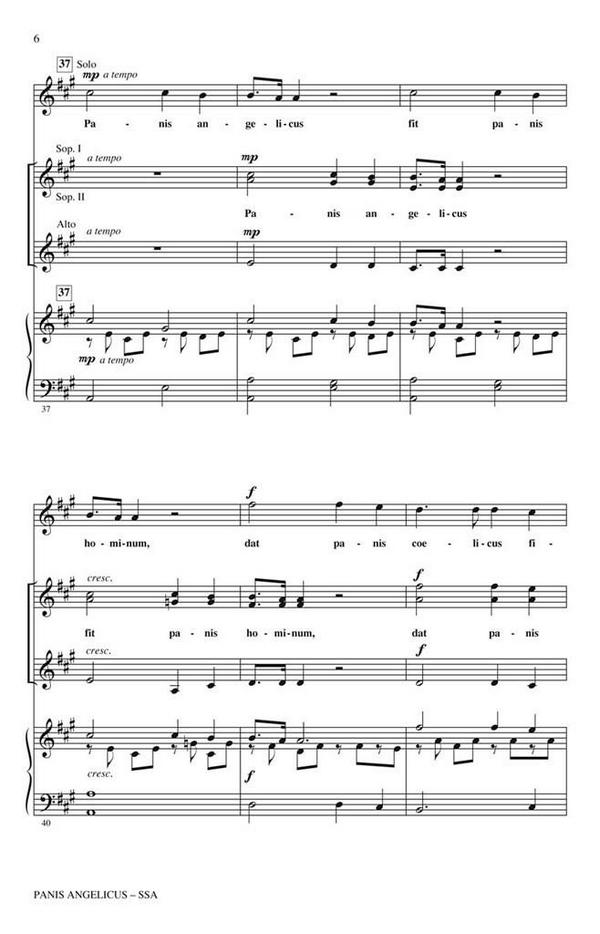 César Franck, Panis Angelicus&nbsp;&nbsp;SSA&nbsp;&nbsp;Chorpartitur